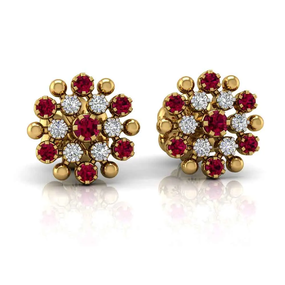 Princess color stone earring